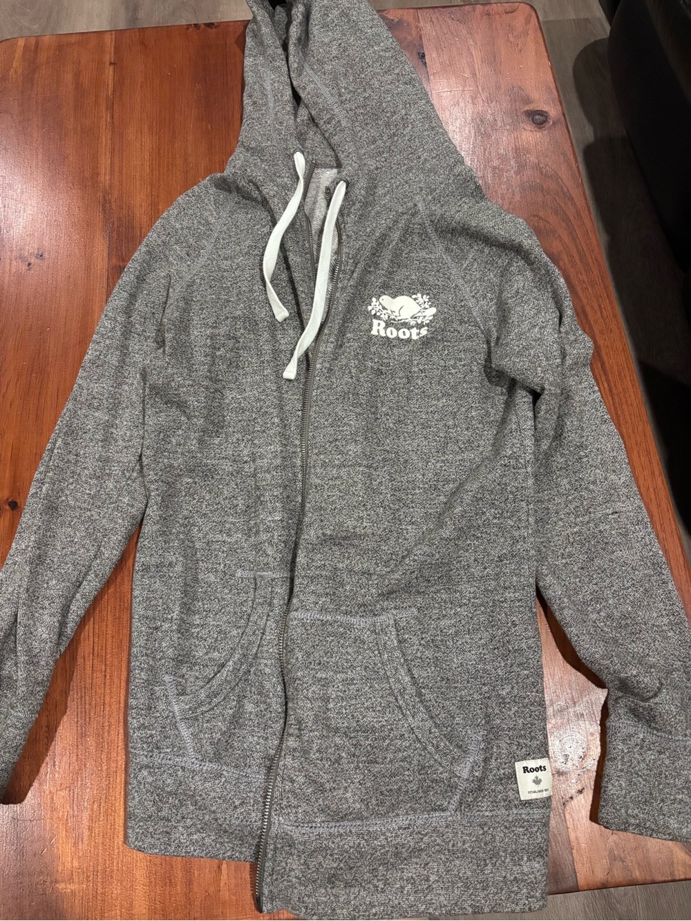 Roots Women's Gray Zip-Up Hoodie Sweater